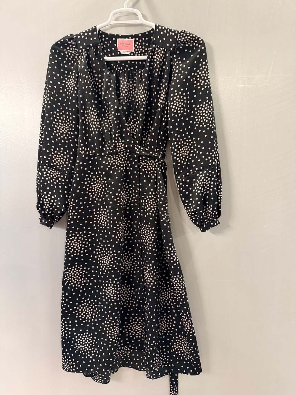 Kate Spade New York Confetti Dot Silk-Blend Wrap Dress Size 2 XS